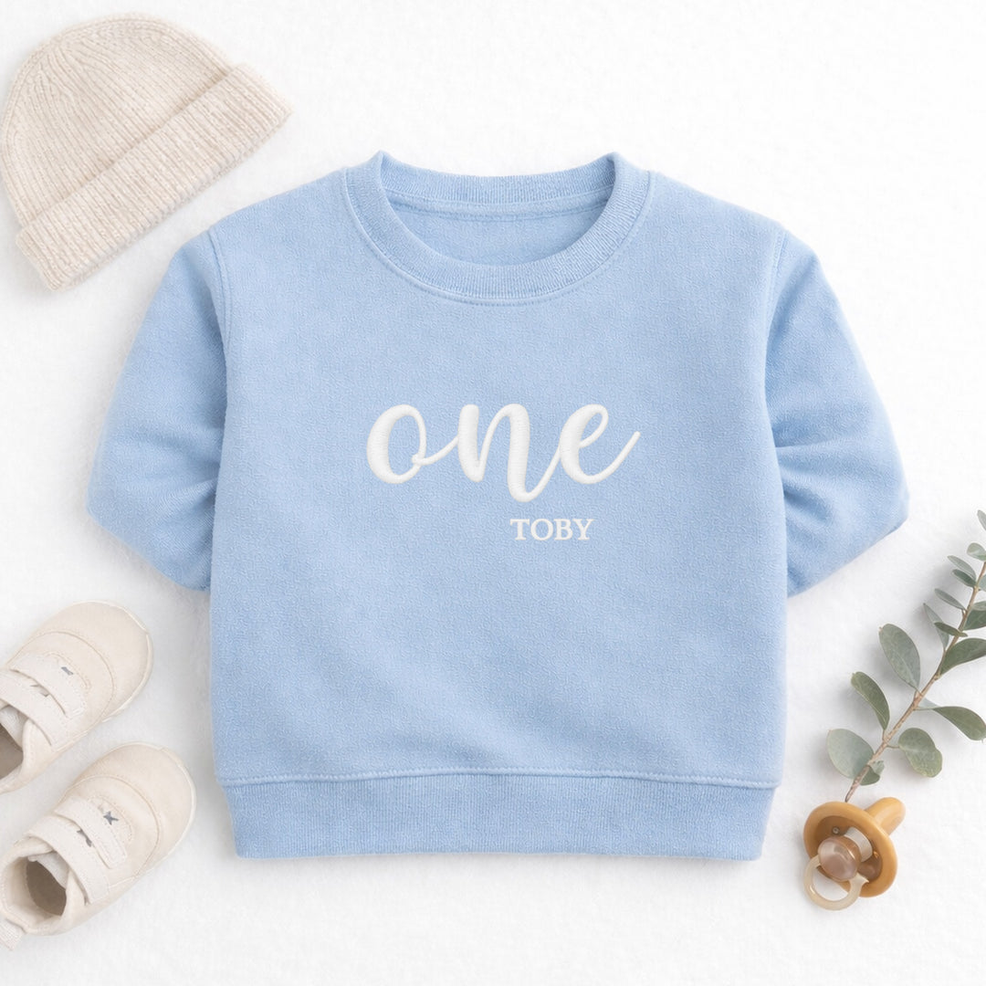 Personalised Embroidered One Today First Birthday Jumper