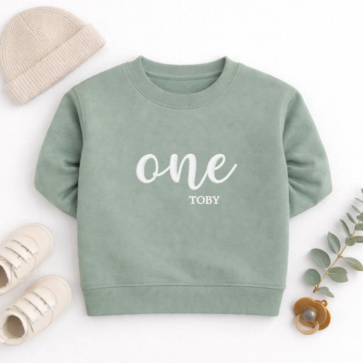 Personalised Embroidered One Today First Birthday Jumper