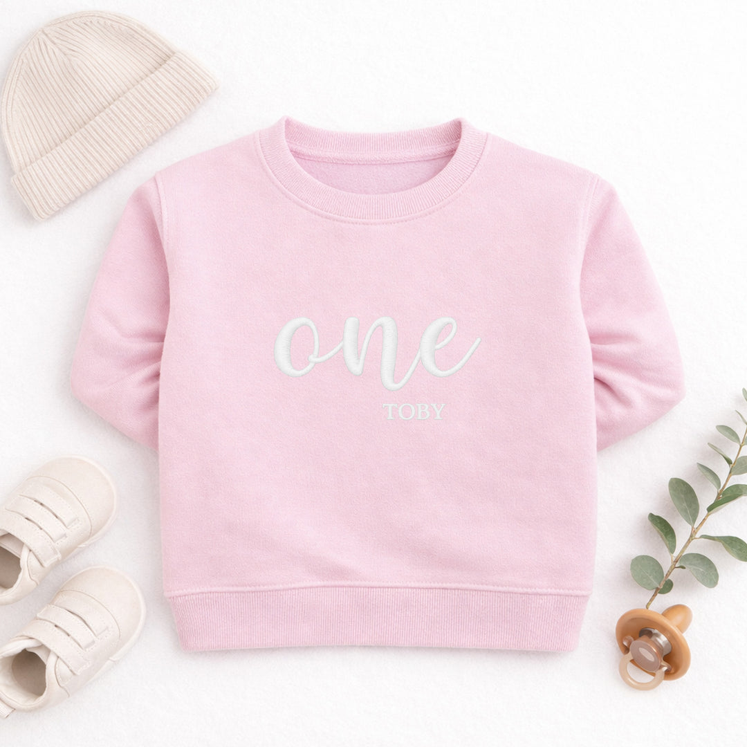 Personalised Embroidered One Today First Birthday Jumper