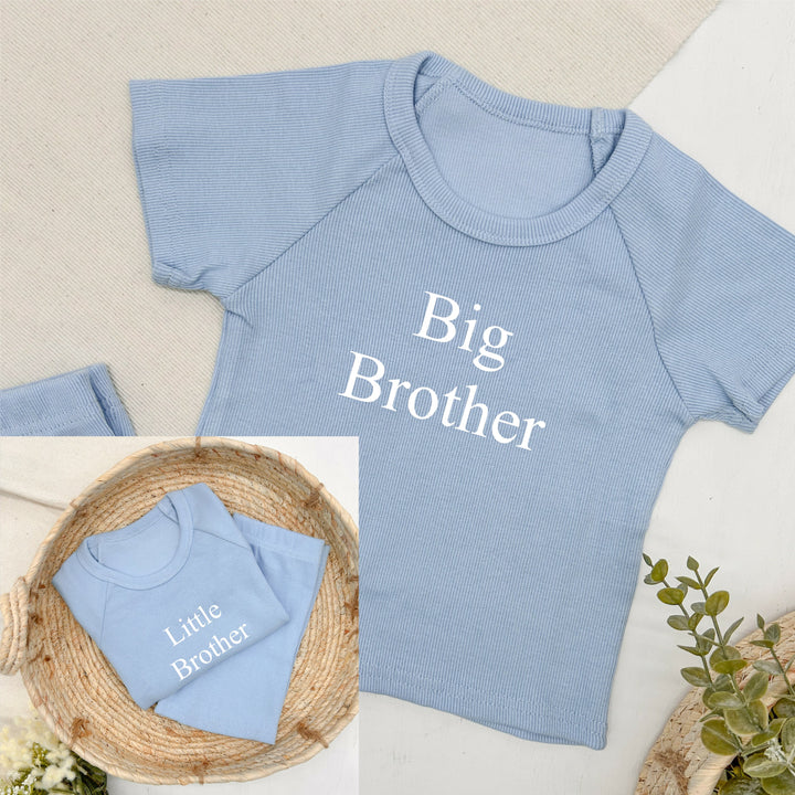 Personalised Embroidered Big/Little Brother Ribbed Short Set