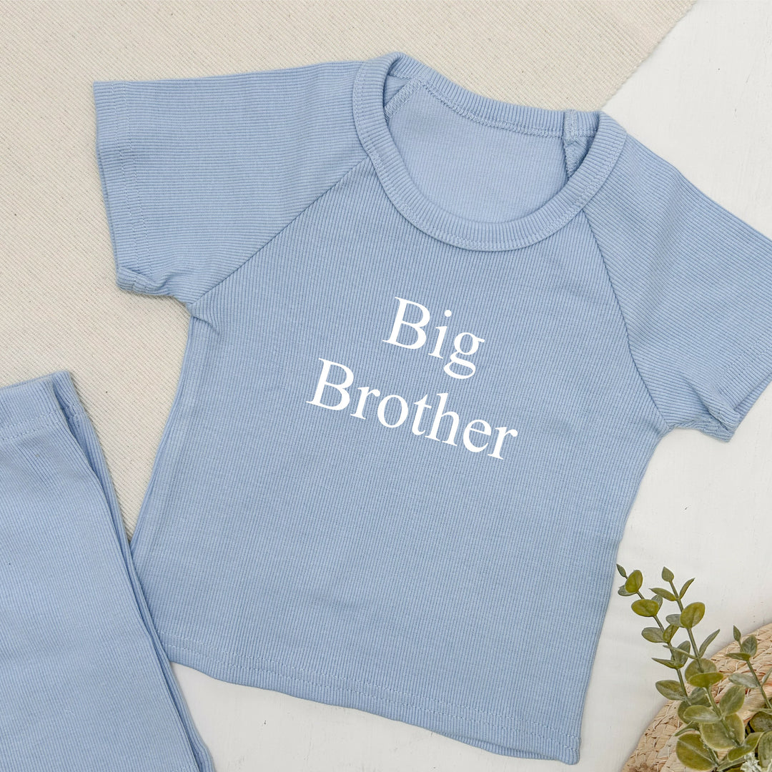 Personalised Embroidered Big/Little Brother Ribbed Short Set