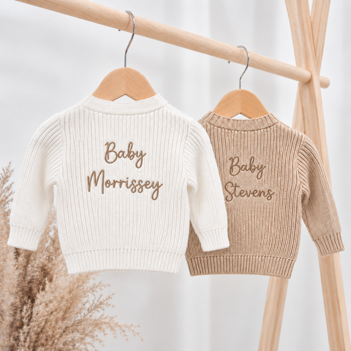 Personalised Embroidered Baby Name Cardigan