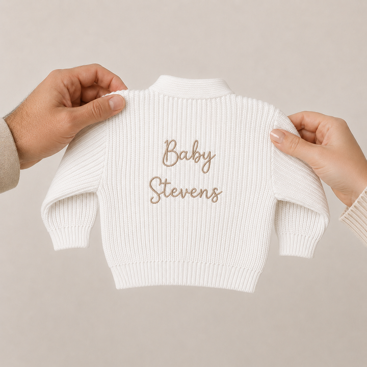 Personalised Embroidered Baby Name Cardigan