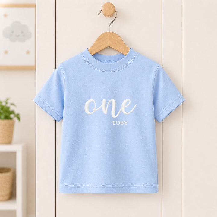 Personalised Embroidered First Birthday T-Shirt