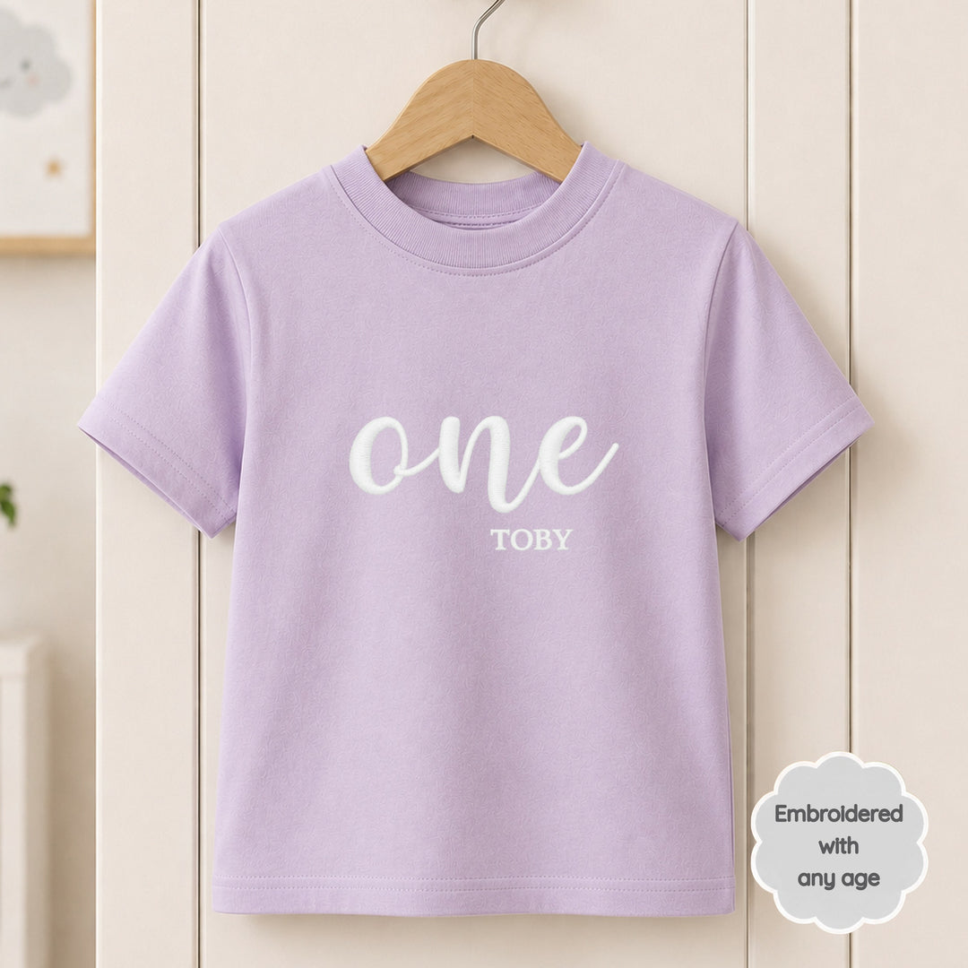 Personalised Embroidered Any Age Birthday T-Shirt