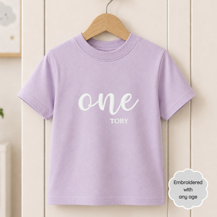 Personalised Embroidered Any Age Birthday T-Shirt