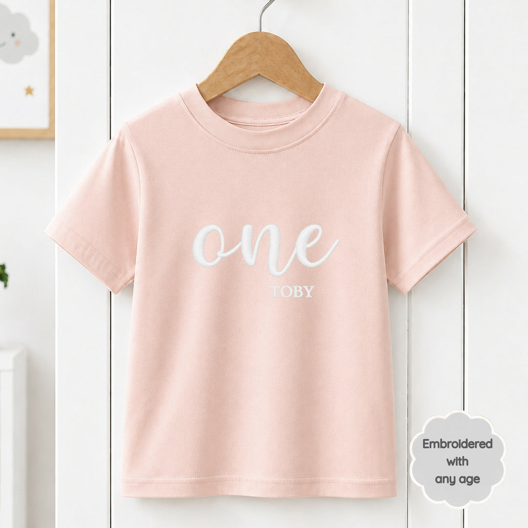 Personalised Embroidered Any Age Birthday T-Shirt