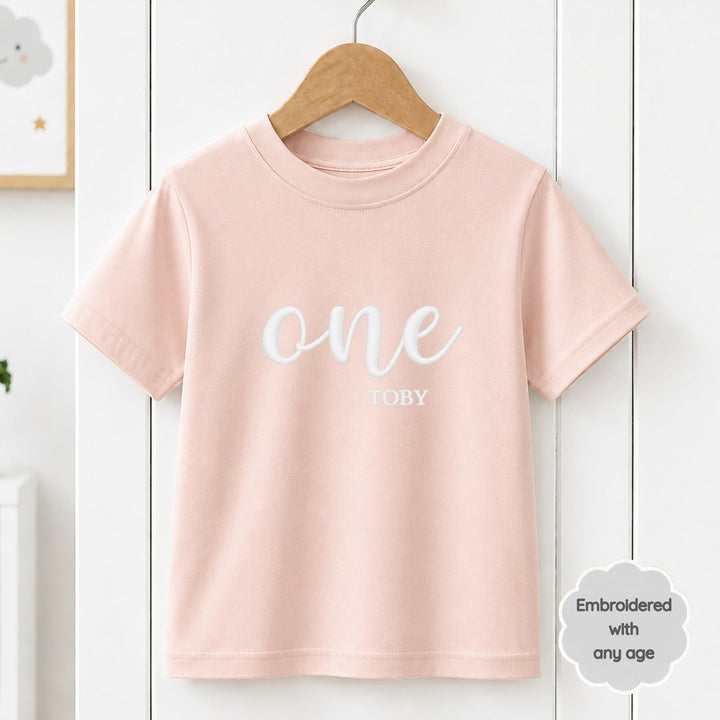 Personalised Embroidered Any Age Birthday T-Shirt