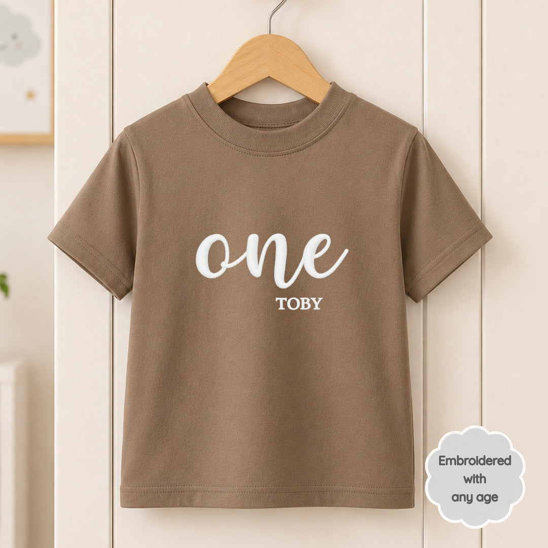 Personalised Embroidered Any Age Birthday T-Shirt