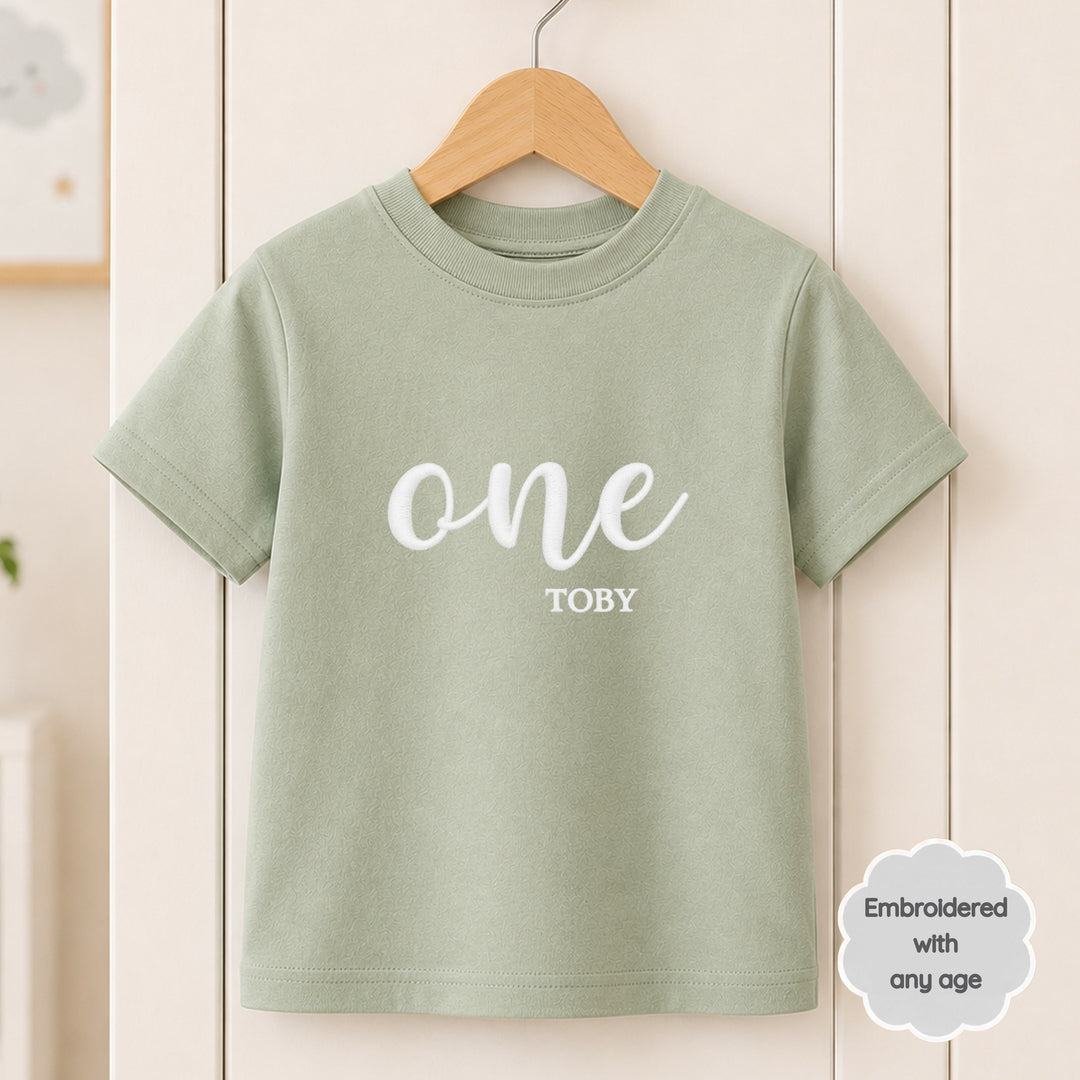 Personalised Embroidered Any Age Birthday T-Shirt