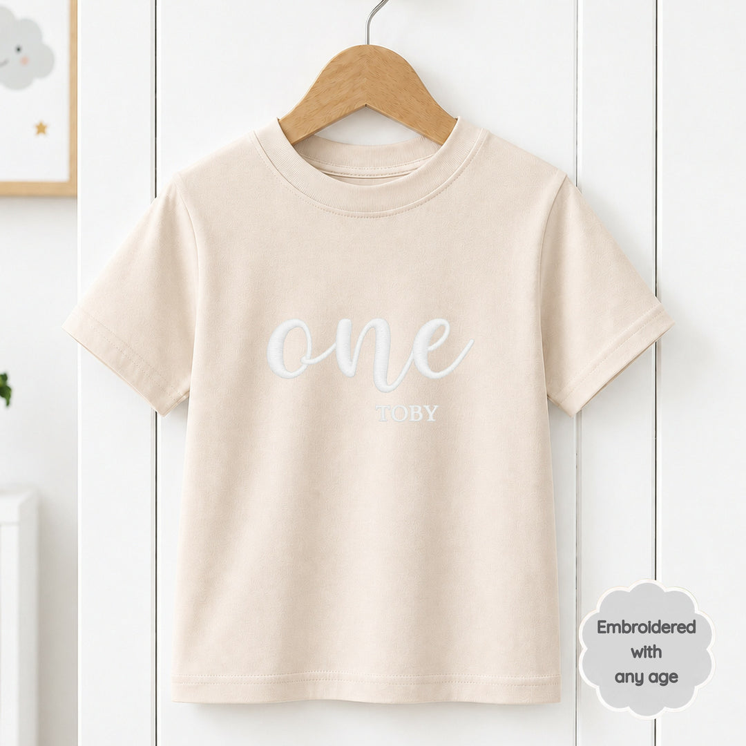 Personalised Embroidered Any Age Birthday T-Shirt
