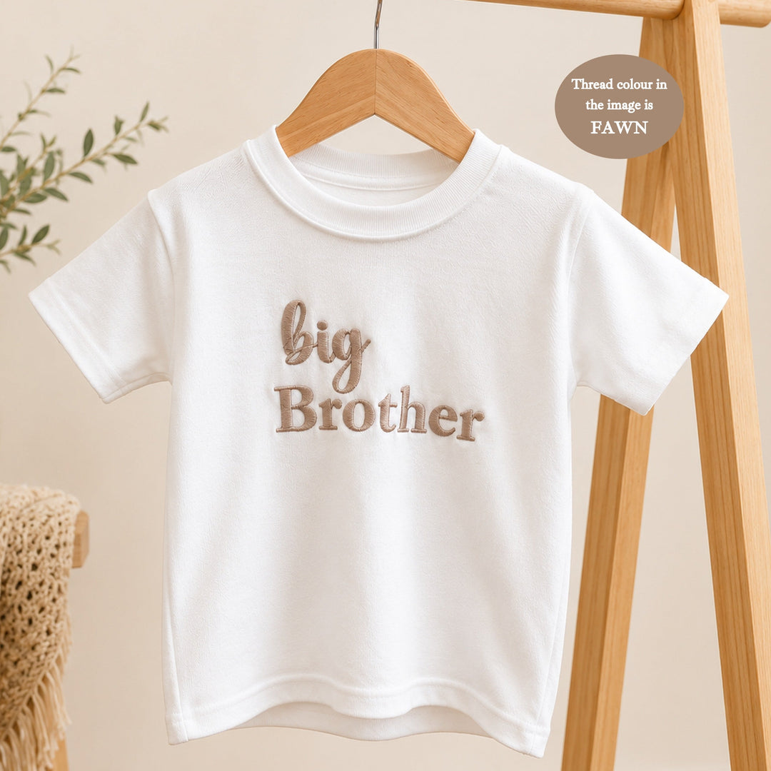 Embroidered Script Big Sibling T-Shirt