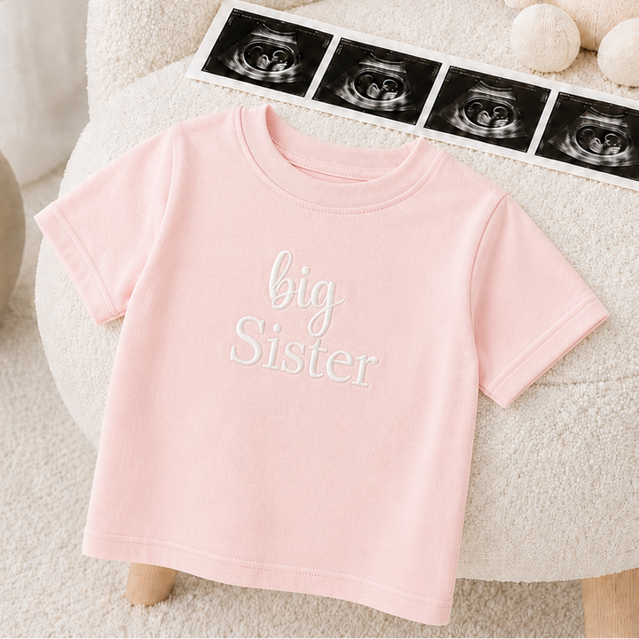 Embroidered Script Big Sibling T-Shirt