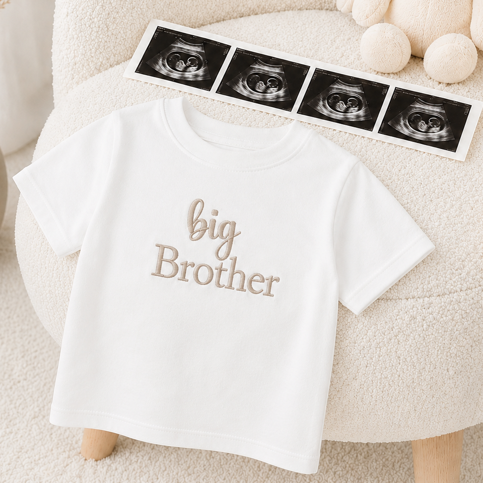 Embroidered Script Big Sibling T-Shirt