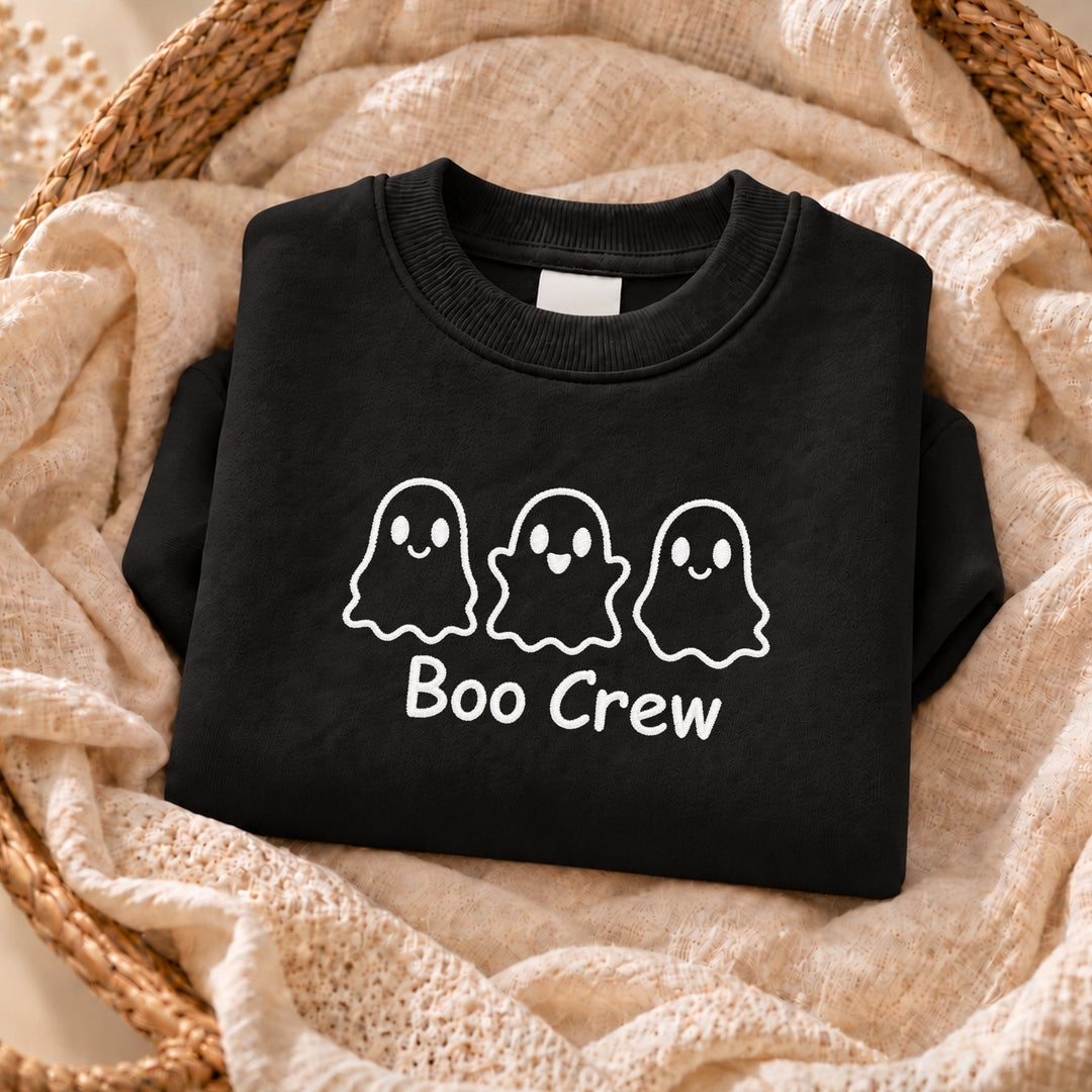 Embroidered Boo Ghost Halloween Sweatshirt