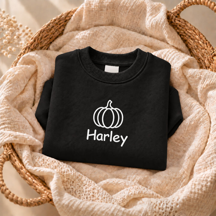 Embroidered Pumpkin Halloween Sweatshirt