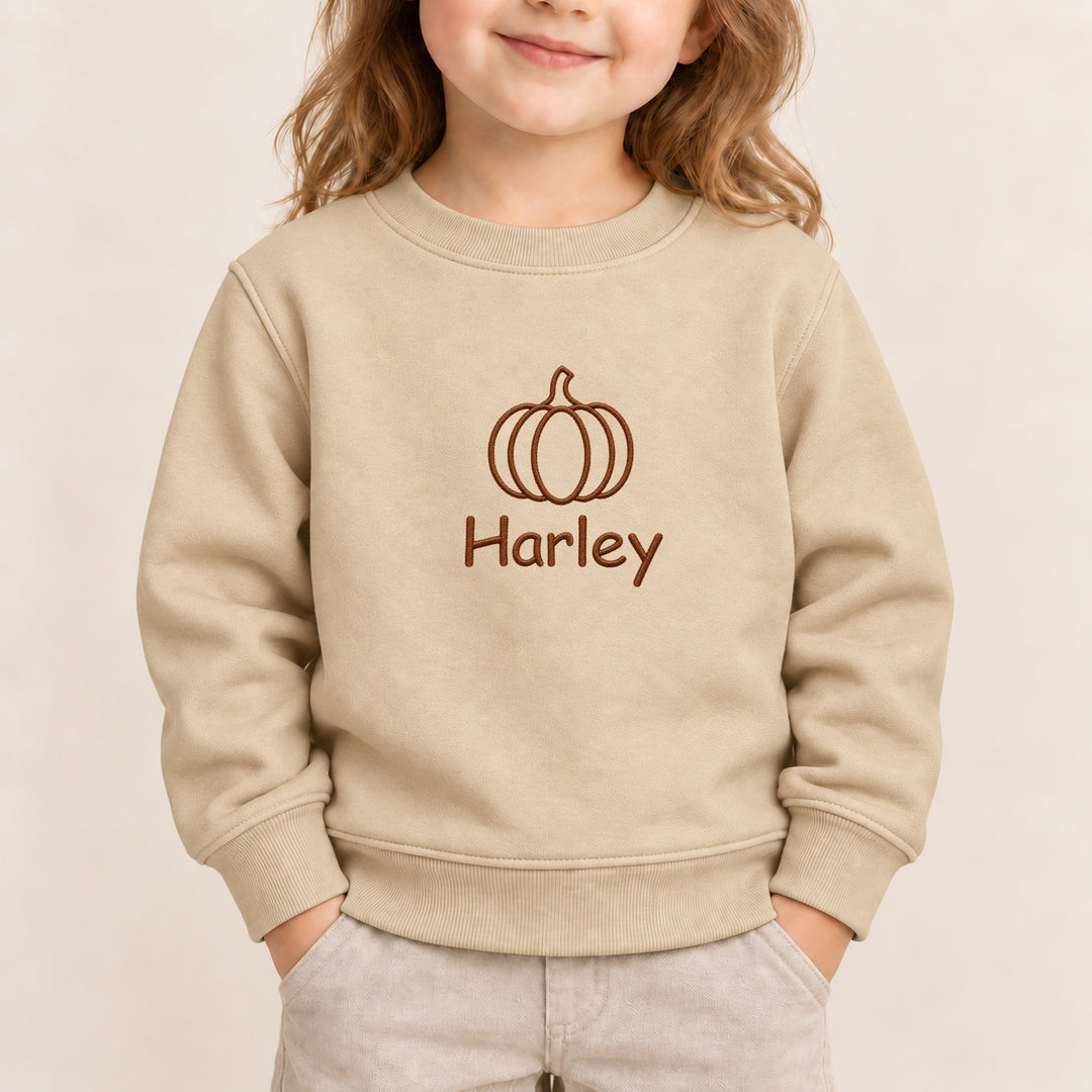 Embroidered Pumpkin Halloween Sweatshirt