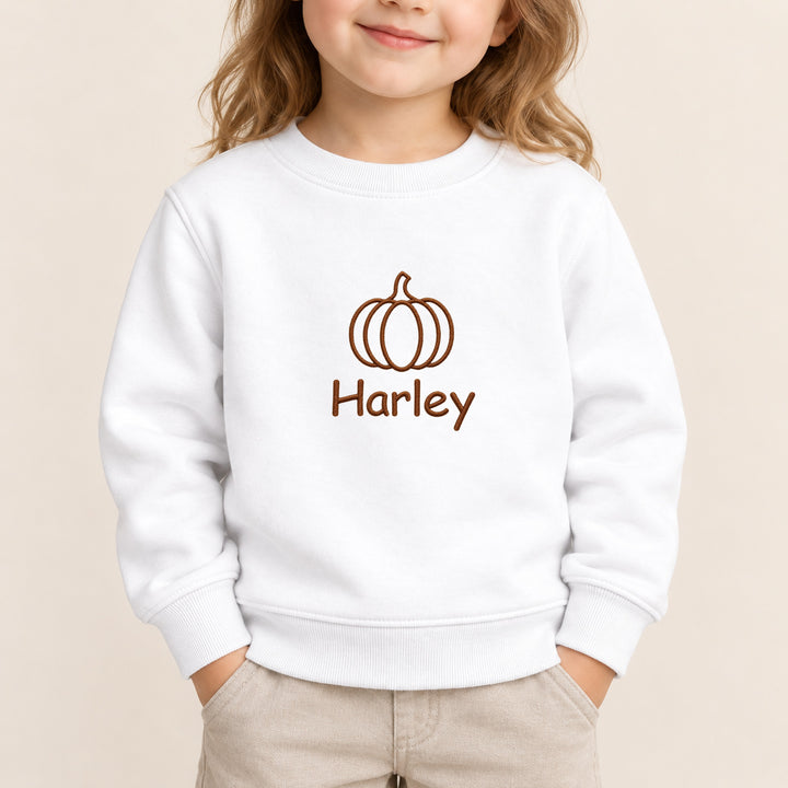 Embroidered Pumpkin Halloween Sweatshirt