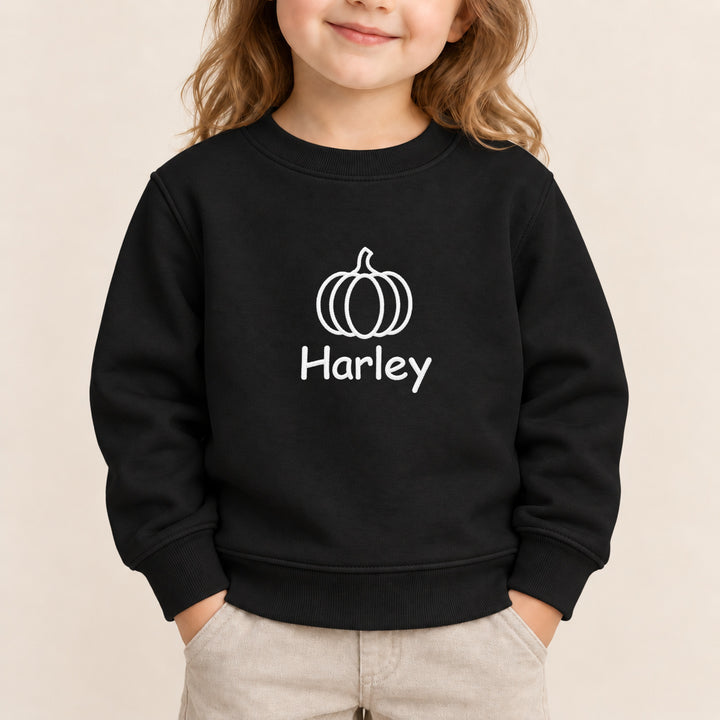 Embroidered Pumpkin Halloween Sweatshirt