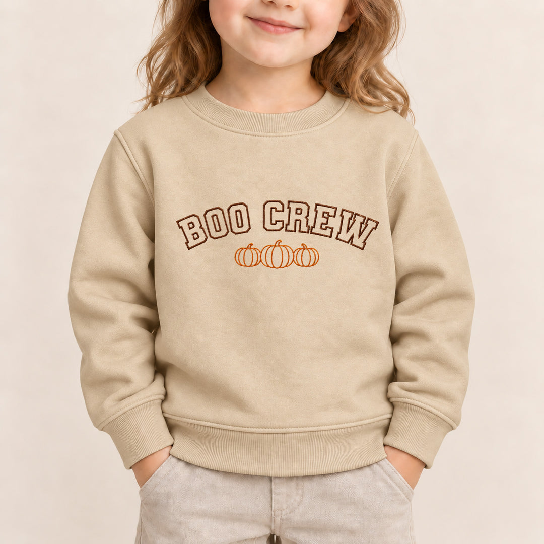 Embroidered Boo Crew Halloween Sweatshirt