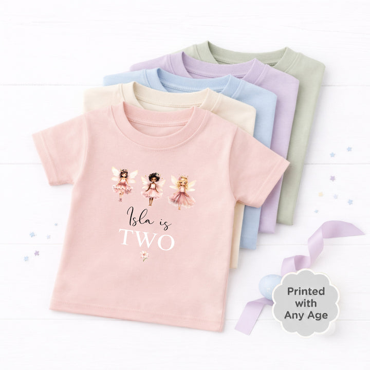 Personalised Fairies Any Age Birthday T-shirt