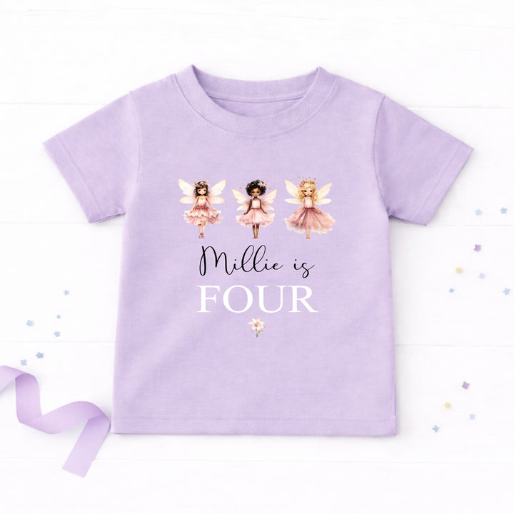 Personalised Fairies Any Age Birthday T-shirt