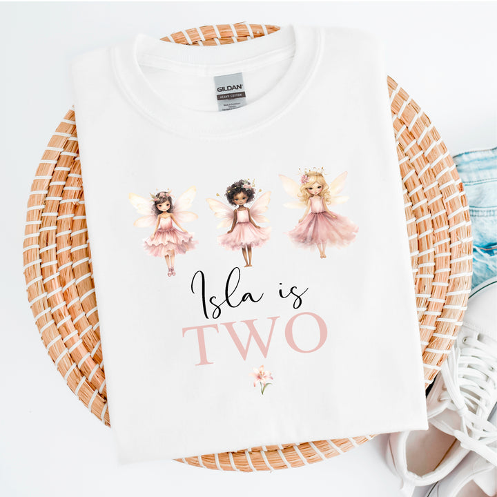 Personalised Pink Fairies Birthday T-shirt