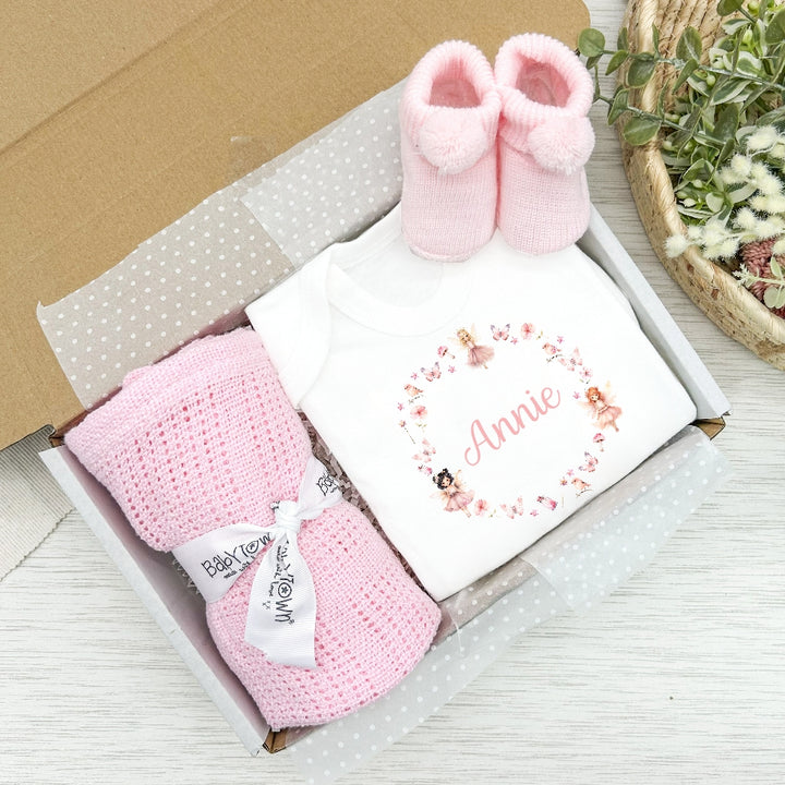 Personalised Pink Wreath Clothing Hamper Sets