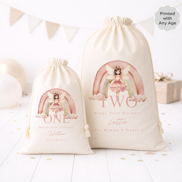 Personalised Pink Fairy Birthday Gift Sack