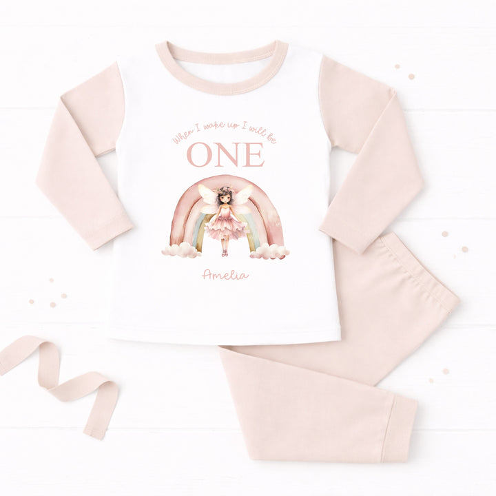 Personalised Pink Fairy When I Wake Up I Will Be One First Birthday Pyjamas