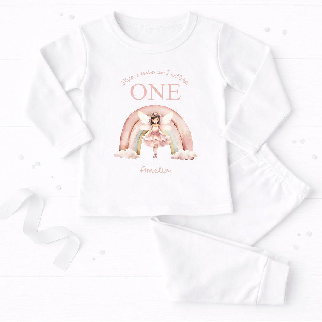 Personalised Pink Fairy When I Wake Up I Will Be One First Birthday Pyjamas