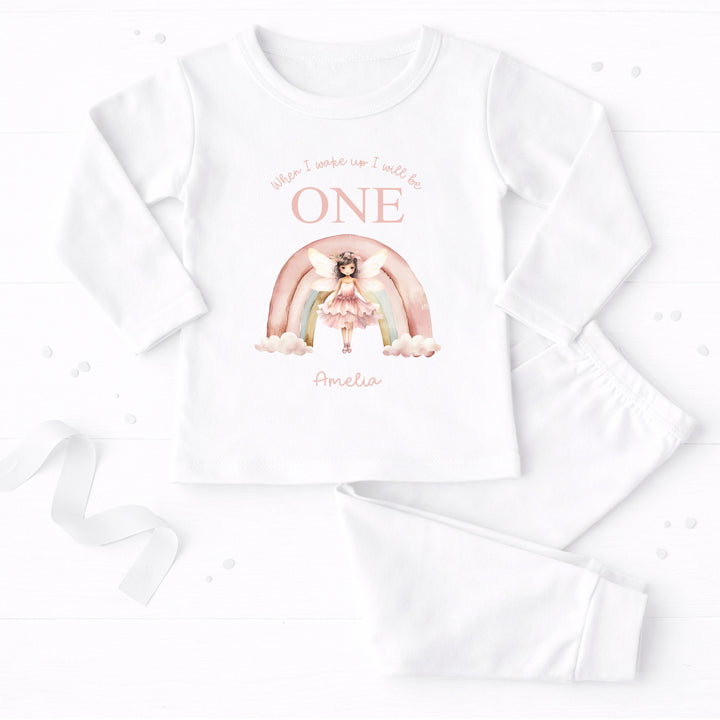 Personalised Pink Fairy When I Wake Up I Will Be One First Birthday Pyjamas