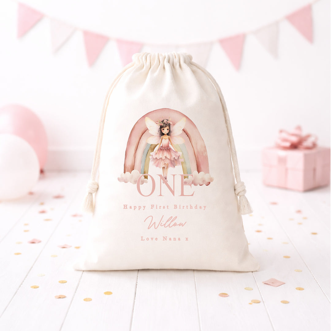 Personalised Pink Fairy Birthday Gift Sack