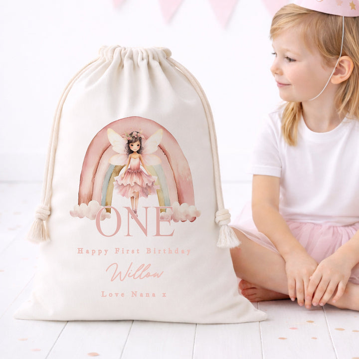 Personalised Pink Fairy Birthday Gift Sack