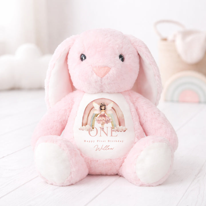 Personalised Pink Fairy First Birthday Teddy