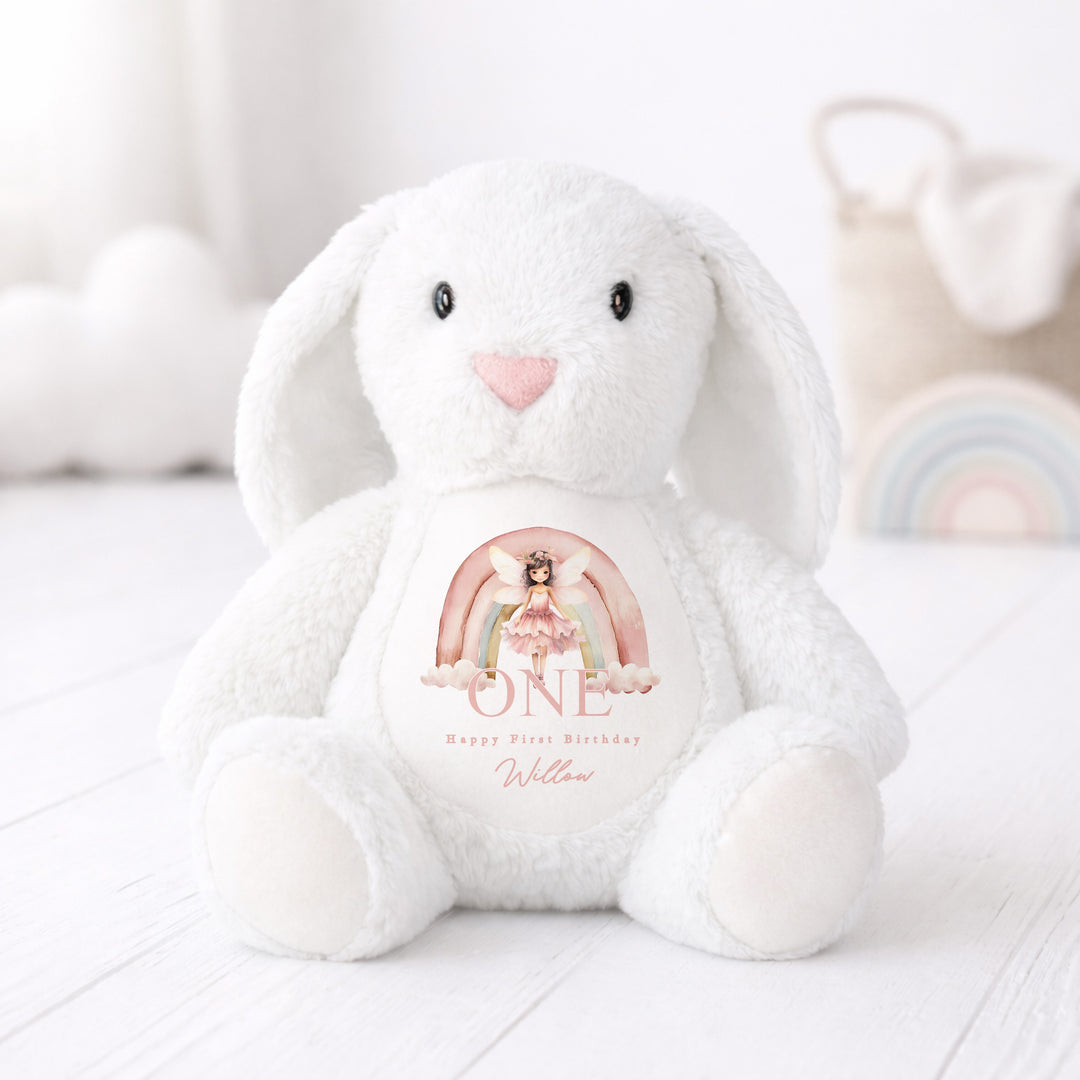 Personalised Pink Fairy First Birthday Teddy