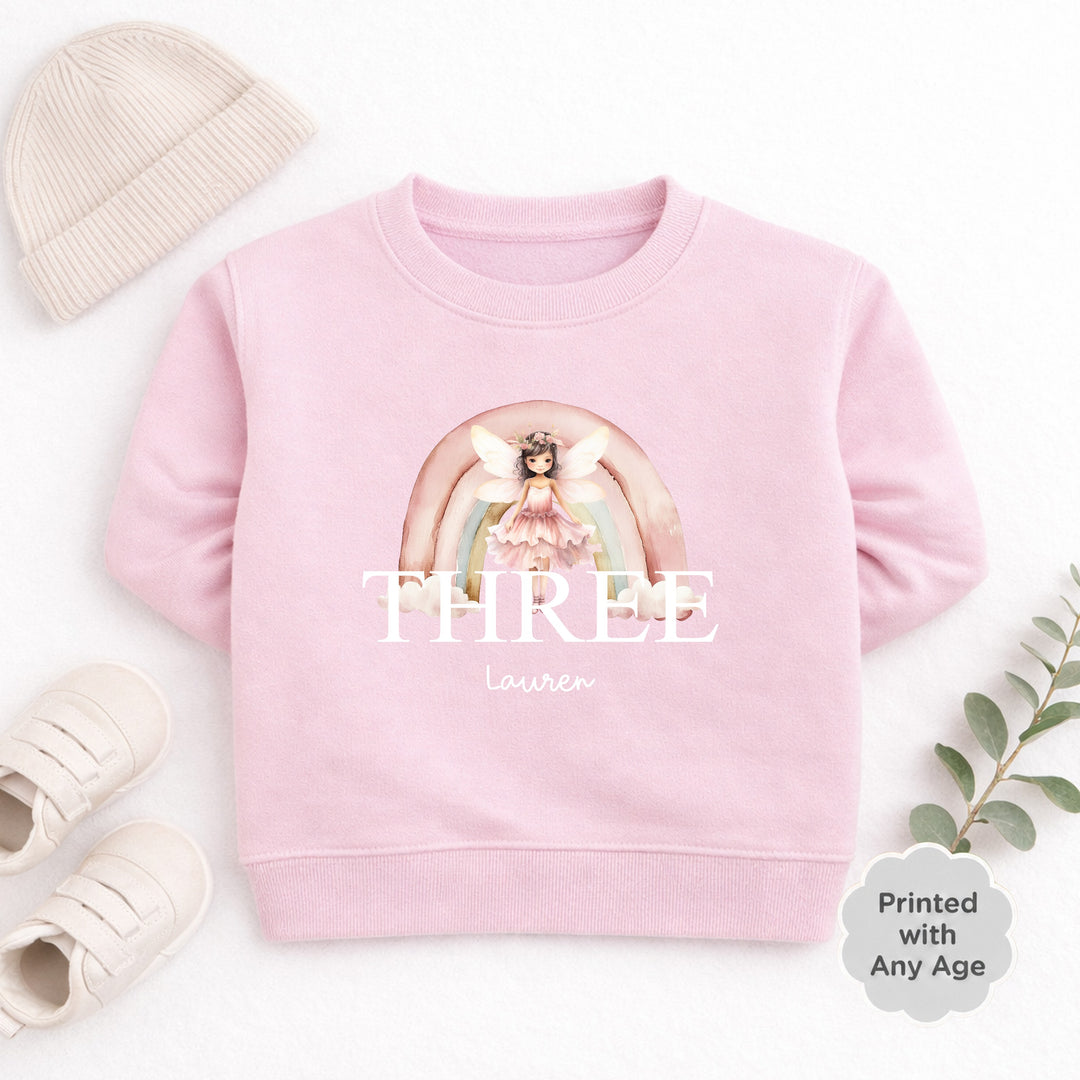 Personalised Pink Fairy Any Age Birthday Jumper