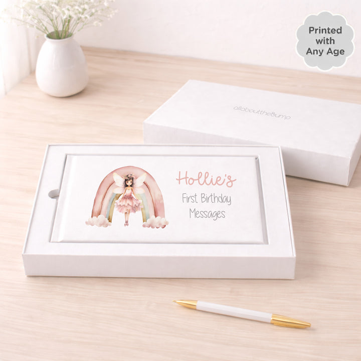 Personalised Pink Fairy Any Age Birthday Guest Book