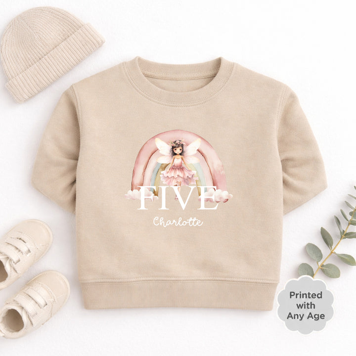 Personalised Pink Fairy Any Age Birthday Jumper