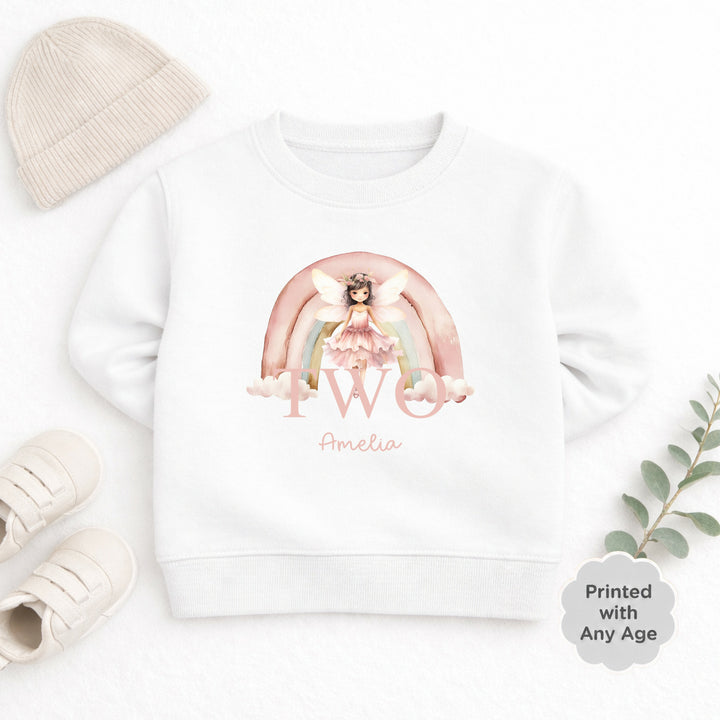Personalised Pink Fairy Any Age Birthday Jumper