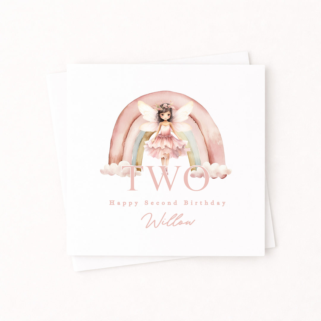 Personalised Pink Fairy Birthday Card