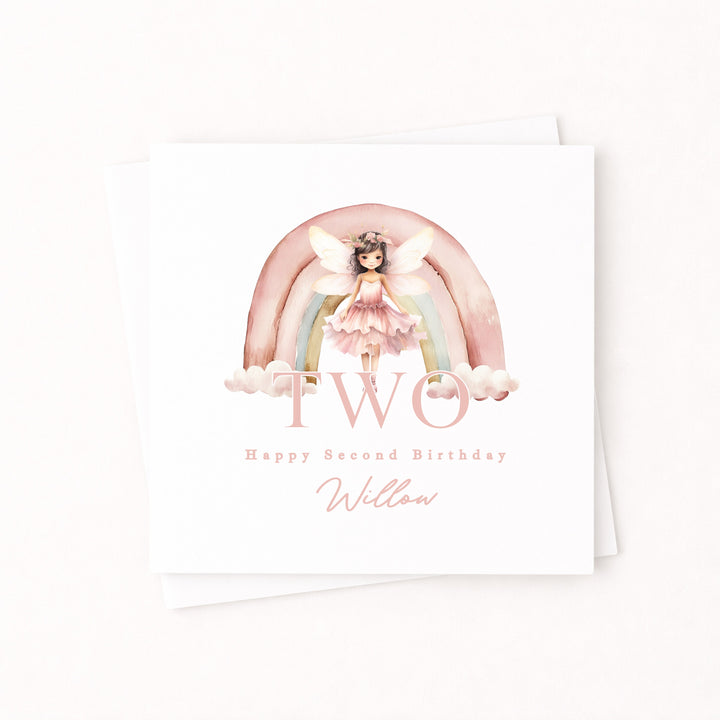 Personalised Pink Fairy Birthday Card