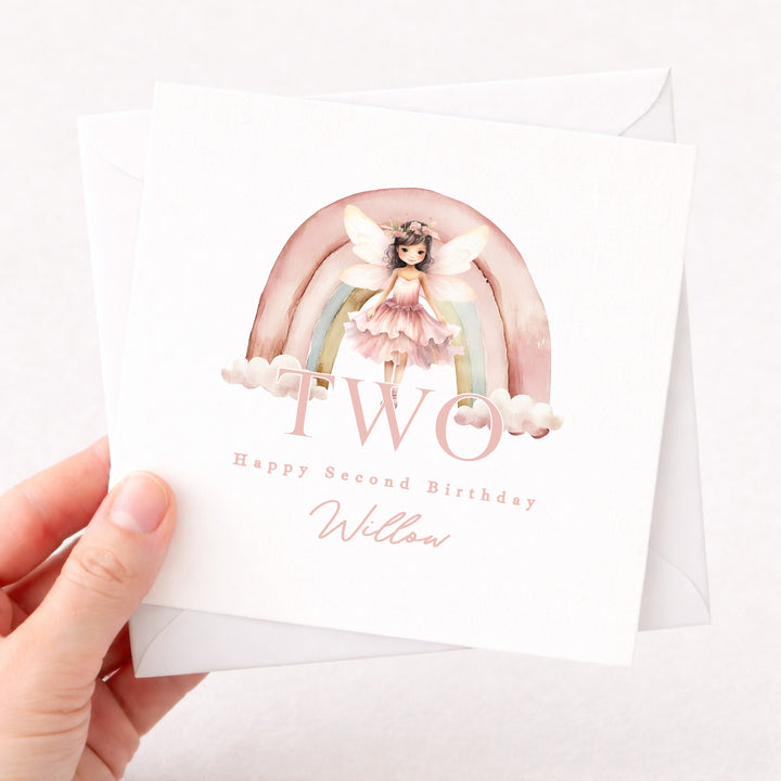 Personalised Pink Fairy Birthday Card