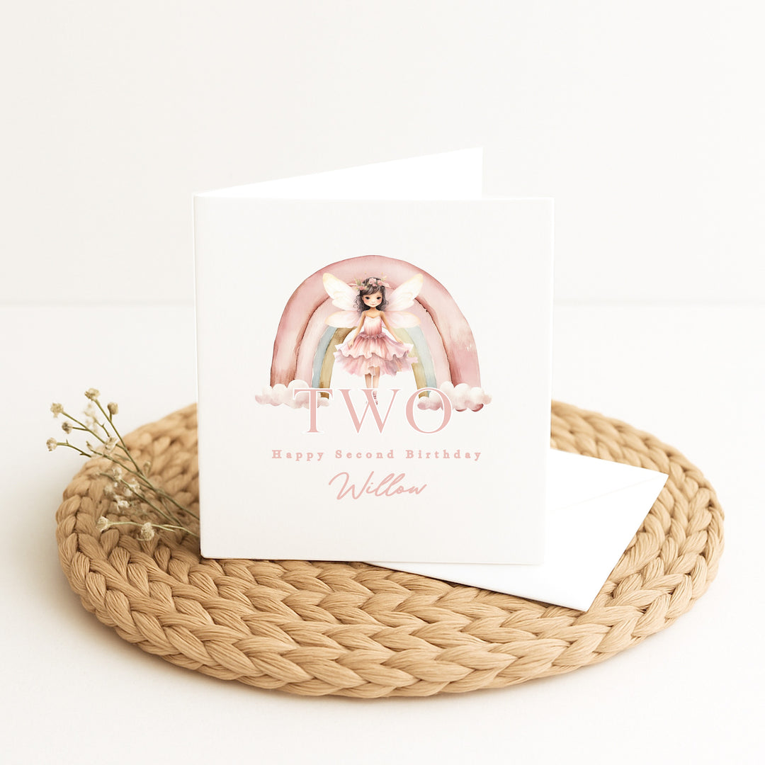 Personalised Pink Fairy Birthday Card