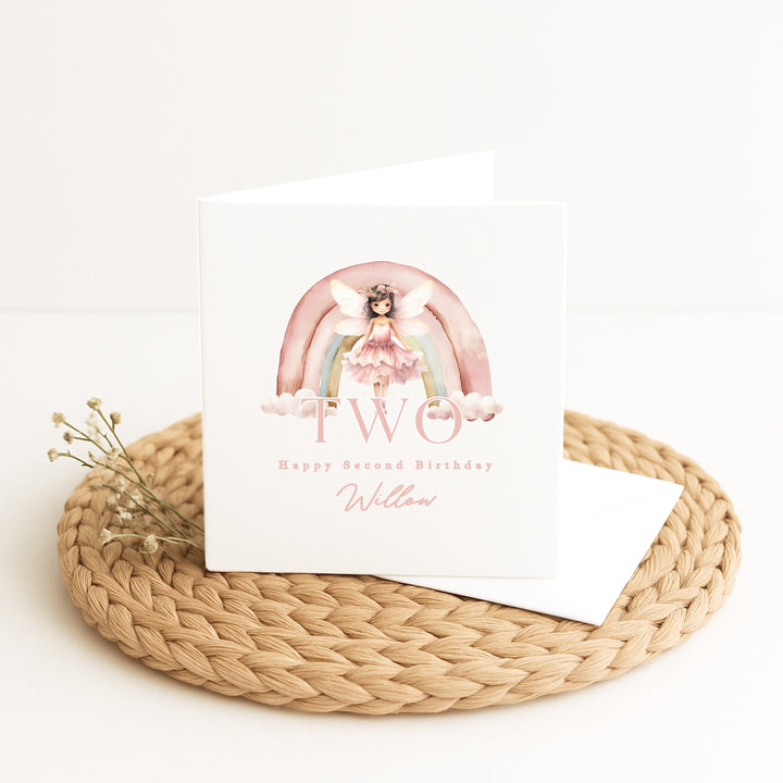 Personalised Pink Fairy Birthday Card