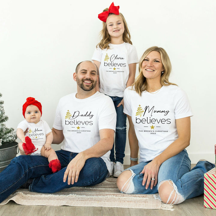 Personalised Family Matching Christmas T-shirt