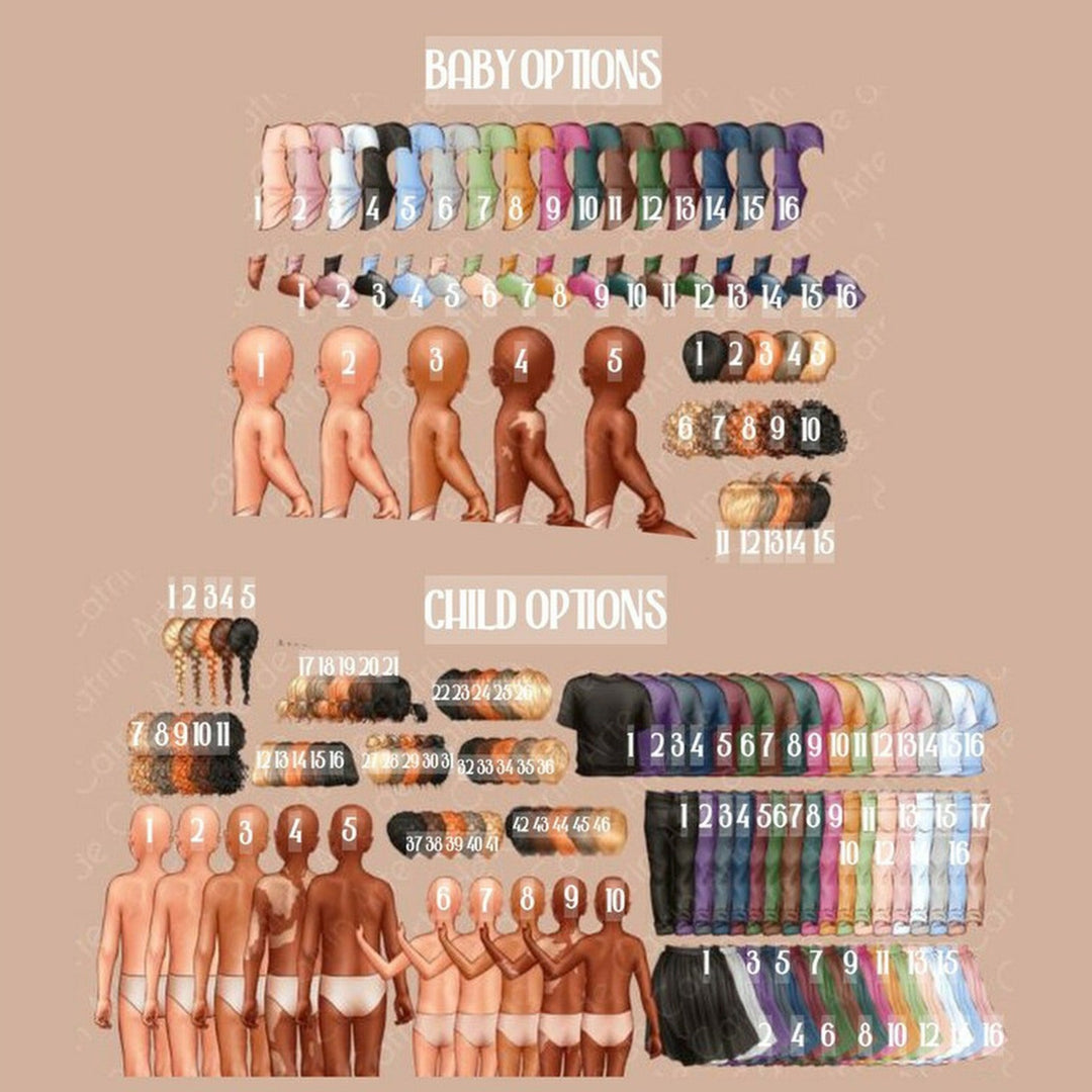 Personalised Family Illustration Acrylic Block