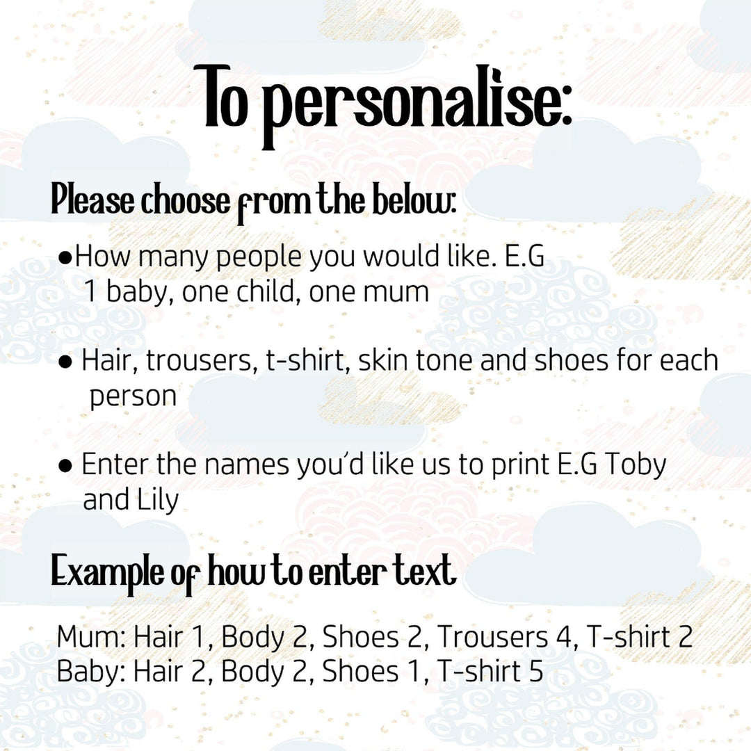 Personalised Family Illustration Acrylic Block