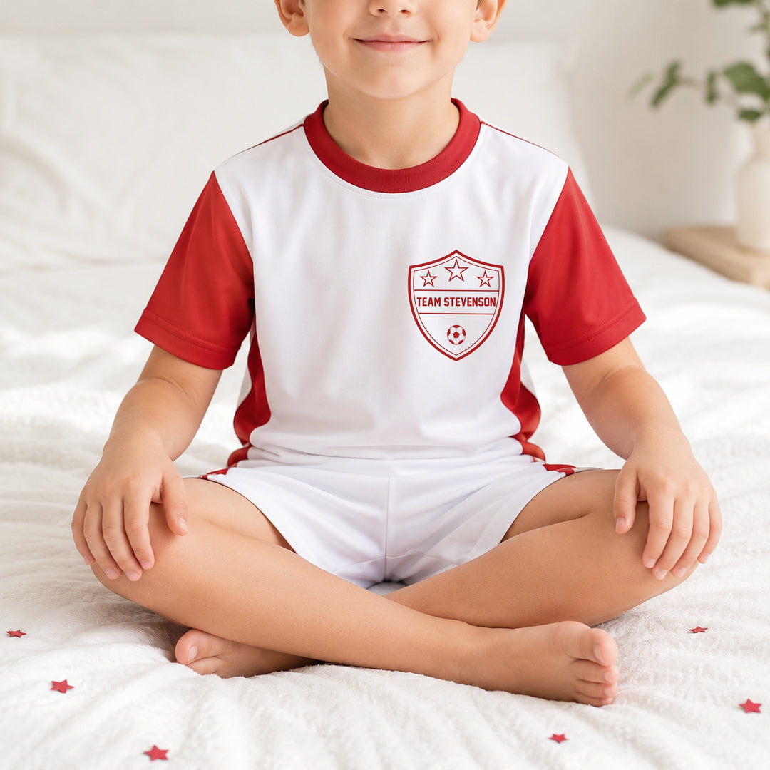 Personalised Red Badge Kids Football Set