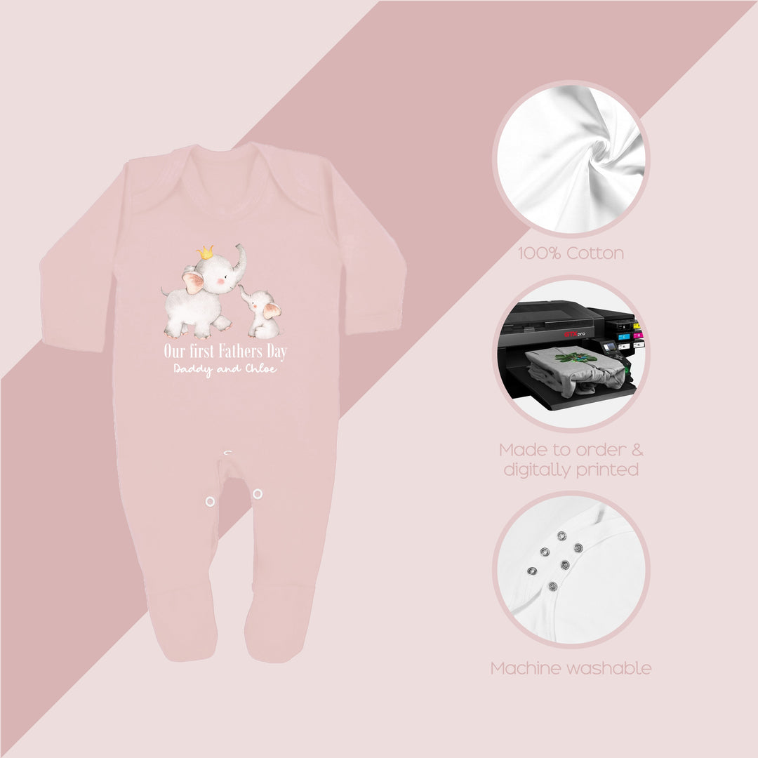 These baby grows/sleepsuits are 100% Cotton and are made to order. They can be machine washed